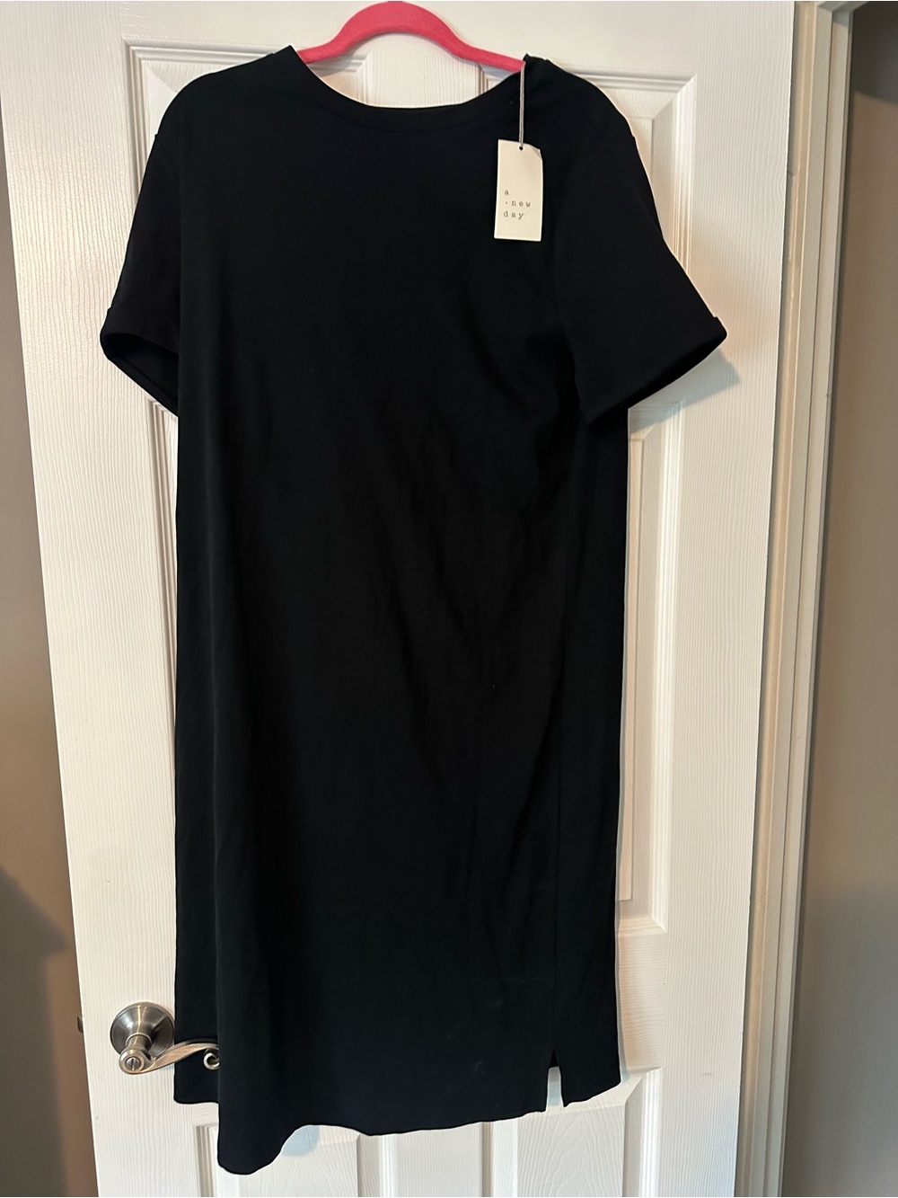 a new day Black Short-Sleeve Midi Shift Dress